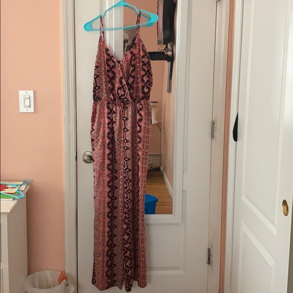 Pink & Black Patterned Jumpsuit